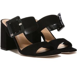 Sam Edelman Black Suede Mules with Buckle